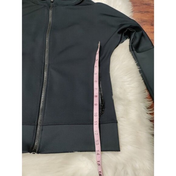 Zuala Long Sleeve High Neck Full Zip Active Hoodie Jacket Black Womens Sze Small - Picture 6 of 12